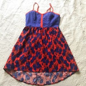 Urban Outfitters Cope Red Purple Floral Sundress